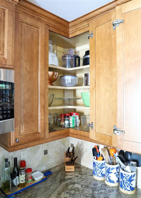 corner cabinets for kitchen storage.